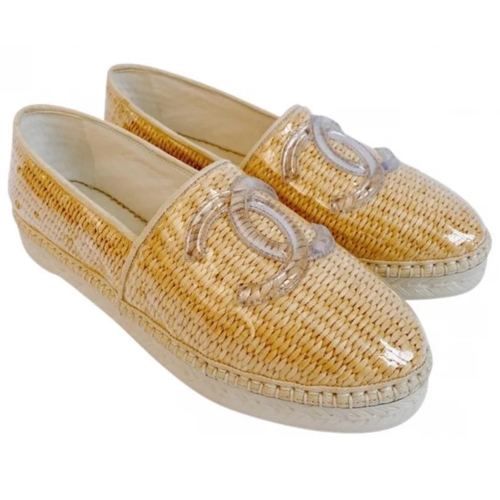 ❌SOLD❌ CHANEL PVC Raffia CC Espadrilles 19’s
